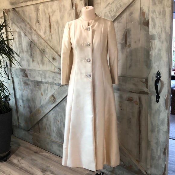 Jackets & Blazers - Vintage 1960’s raw silk maxi opera coat